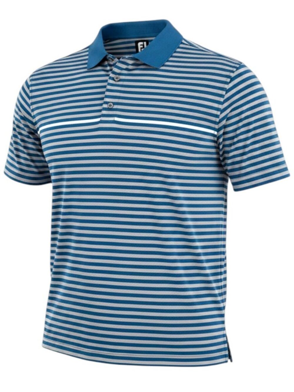 FOOTJOY Blue White Striped Golf Performance Stretch Polo Shirt size L